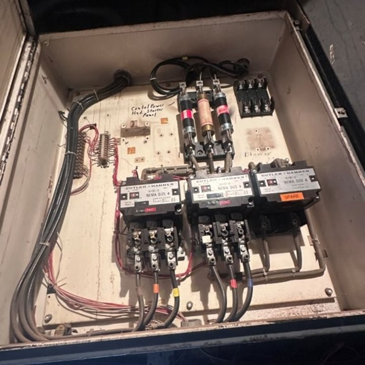 Electrical Control Box with (2) Cutler Hammer Size 4 Motor Starters and (1) Size 4 Contactor