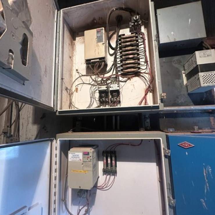 (3) Electrical Control Boxes with (2) Yaskawa VFD's GPD-315/V&, V1000 and Cutler Hammer Starters