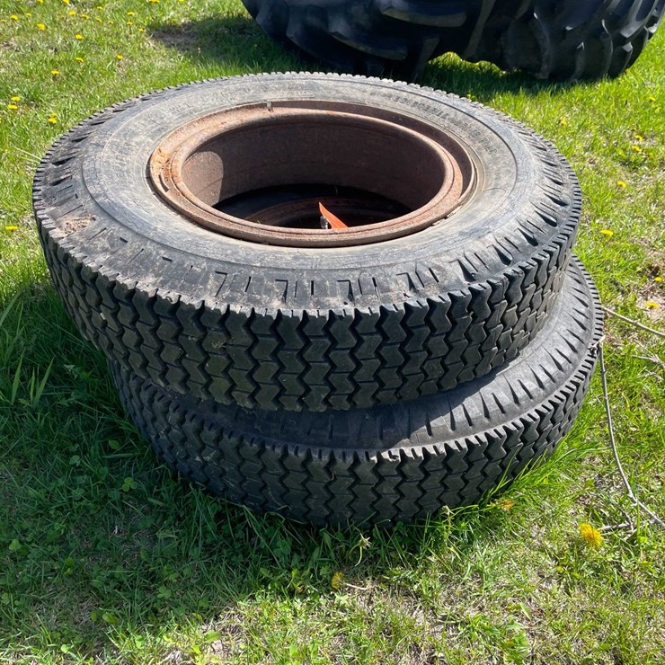 #5594 • (2) Industrial Tires with Rims