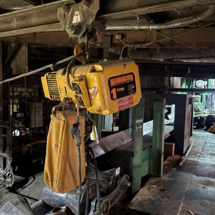 Harrington 1 Ton Electric Chain Hoist with Trolley