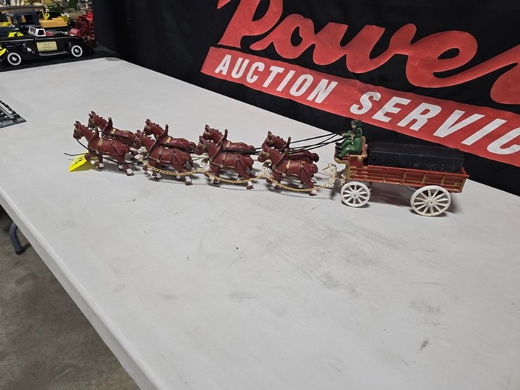 #74-•-budwieser-cast-iron-team-&-wagon-image-3