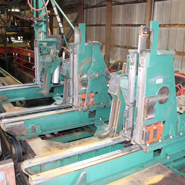 FILER & STOWELL 48" 3 HEAD BLOCK LP RIGHT HAND CARRIAGE W/ ON BOARD TURNER W/ TRACKWAY W/ PANTGRAPH