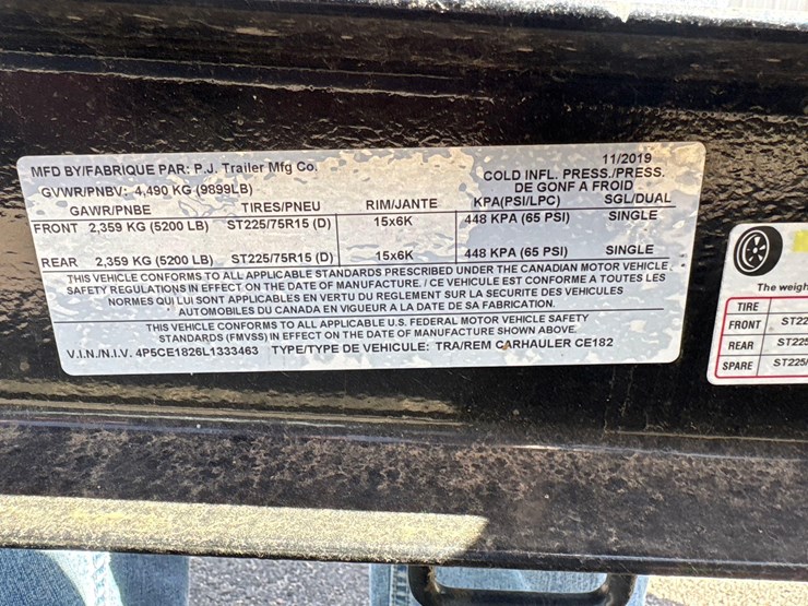 2019-pj-7ft-x-18ft-beaver-tail-bumper-hitch-trailer--1-owner-image-5