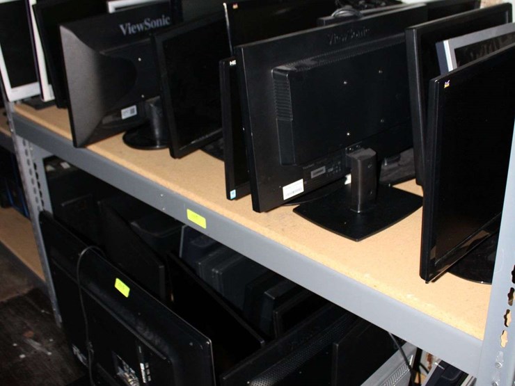 three-shelves-of-flat-screen-monitors-&-one-lg-flat-screen-tv-image-2