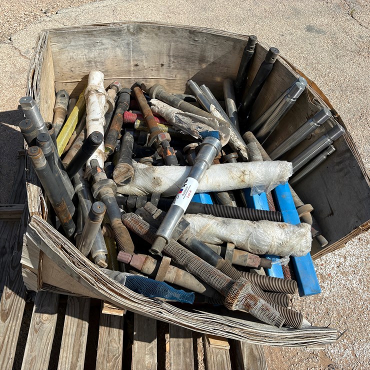 Crate of assorted gate valve stems