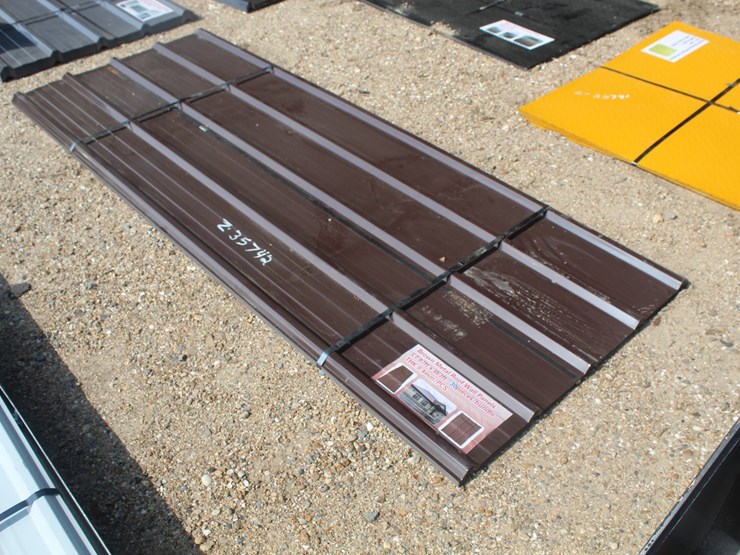 #5141-•-bundle-of-3ft-x-8ft-unused-brown-metal-roof-panels-image-1