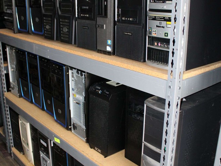 four-shelves-of-desktop-computers-&-laptop-computers-image-2