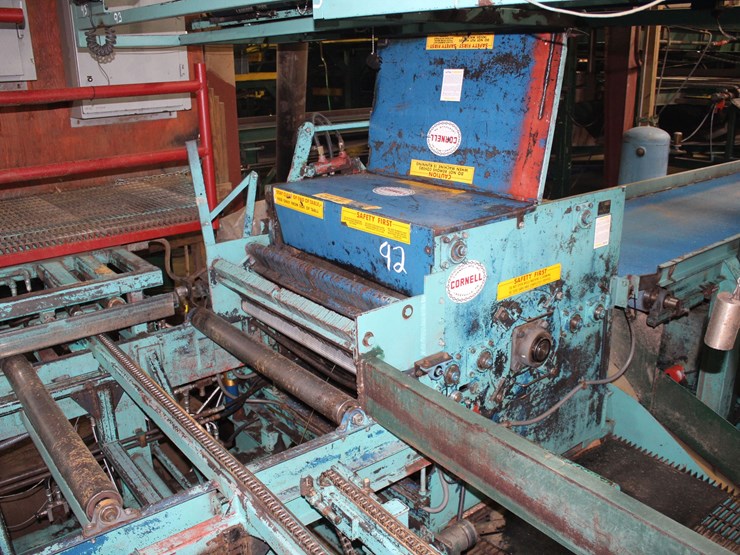 cornell-6"x42"-model-hec-42-3-saw-edger-w/-2-movable-saws-w/-infeed-rolls-w/-3-strand-pop-up-transfer-w/-positioner-system-w/-fence-w/-plc-controls-w/-50hp-motor-sn#770-1-87-image-1