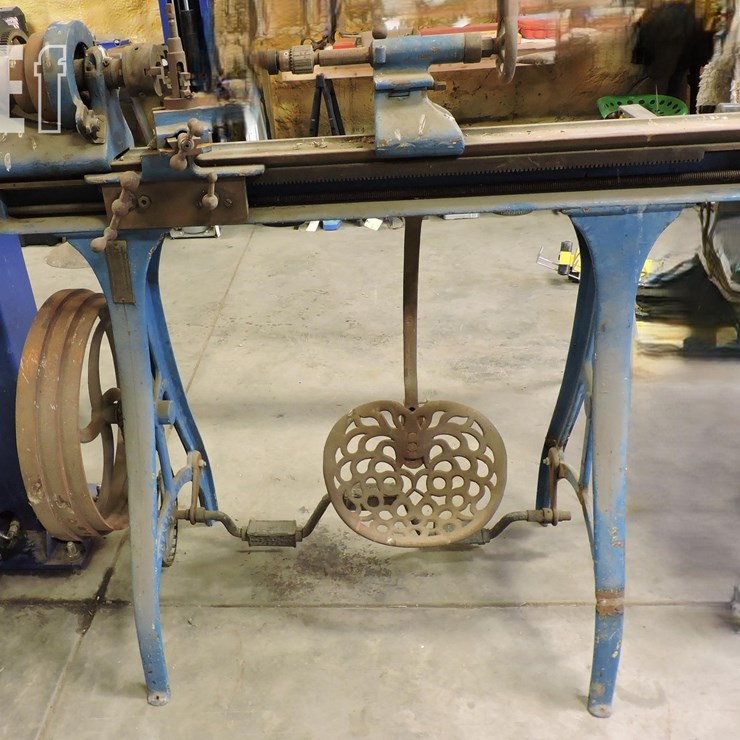 VINTAGE, W F & BARNES TREADLE LATHE