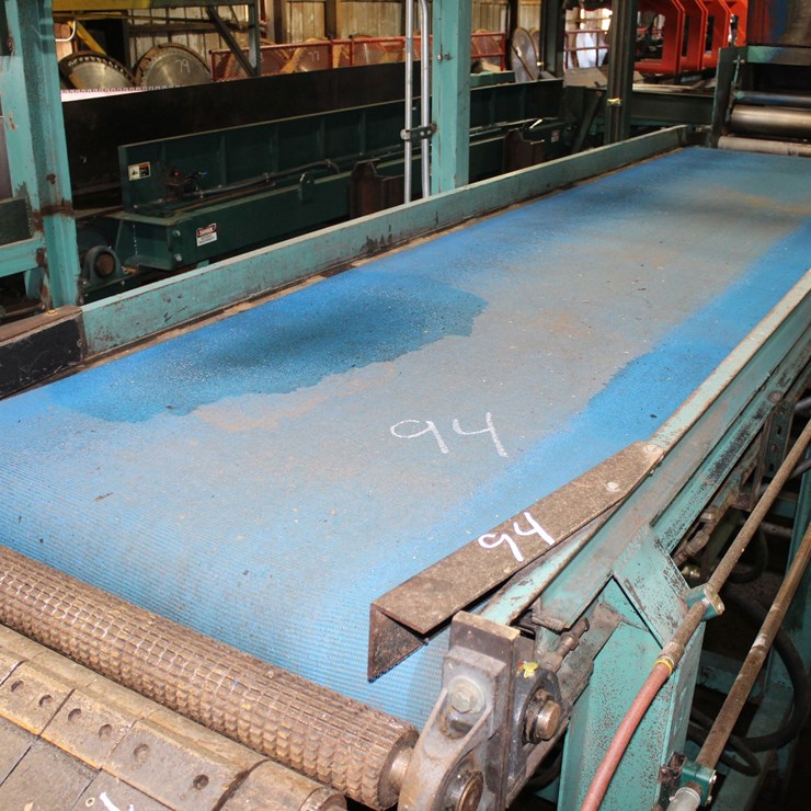 48"X17' OUTFEED BELT FOR CORNELL EDGER W/ HYDRAULIC DRIVE W/ HYDRAULIC HURRY UP ROLL