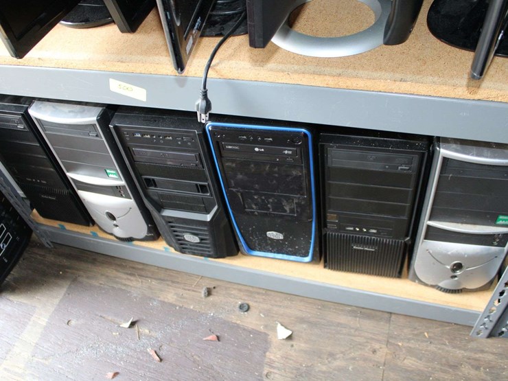 four-shelves-of-desktop-computers-&-flatscreen-monitors-(cooler-master-computers)-image-6