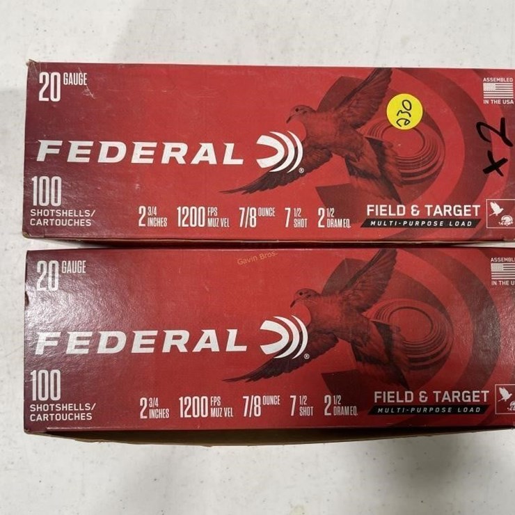 200 Rounds Federal Field & Target 20ga Ammo