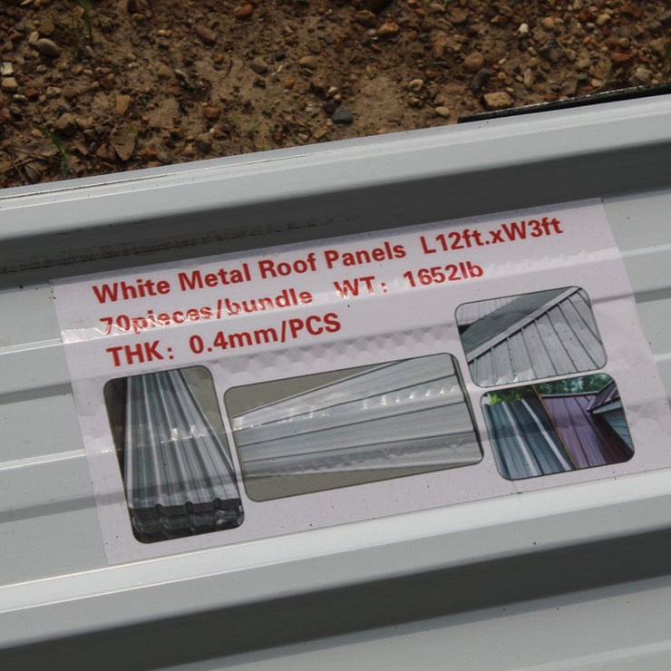 #5179 • BUNDLE OF WHITE METAL ROOF PANELS