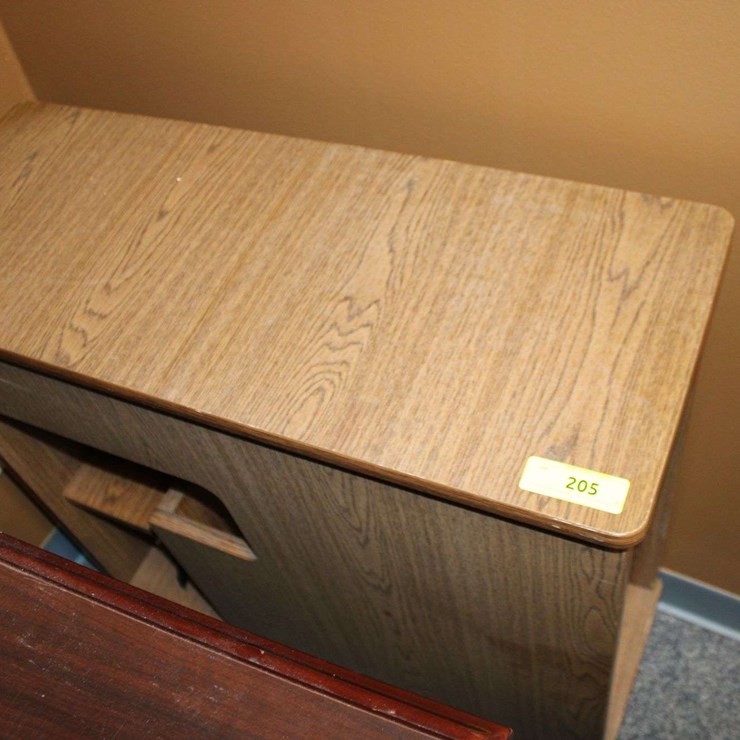 WOODEN ROLLING SHELF WITH CASTERS AND PULL OUT SHELF