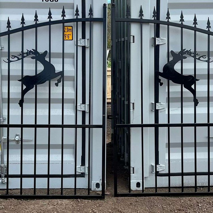 14Ft. Bi-Parting Wrought Iron Gate (New/Unused) Galvanized + Powder Coated