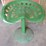 tin-implement-seat-on-stand,-22”-tall-image-1