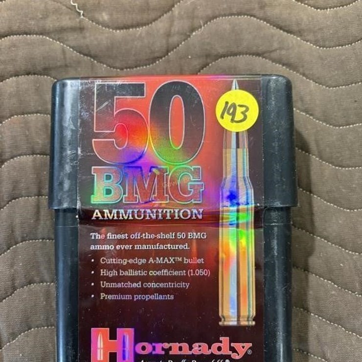 10 Rounds Hornady 50 BMG Ammo