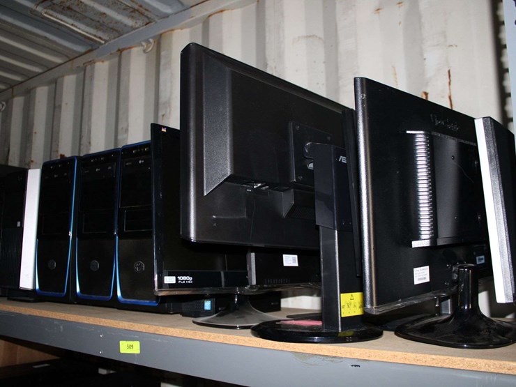 three-shelves-of-desktop-computers-&-flat-screen-monitors-image-2