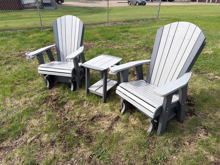 light-gray/dark-gray-glider-patio-chair-set-with-end-table-image-2