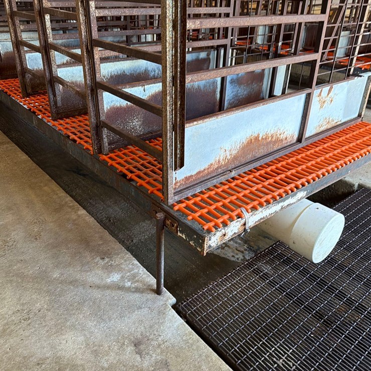 10 Sections Of Orange Metal Floor Grates