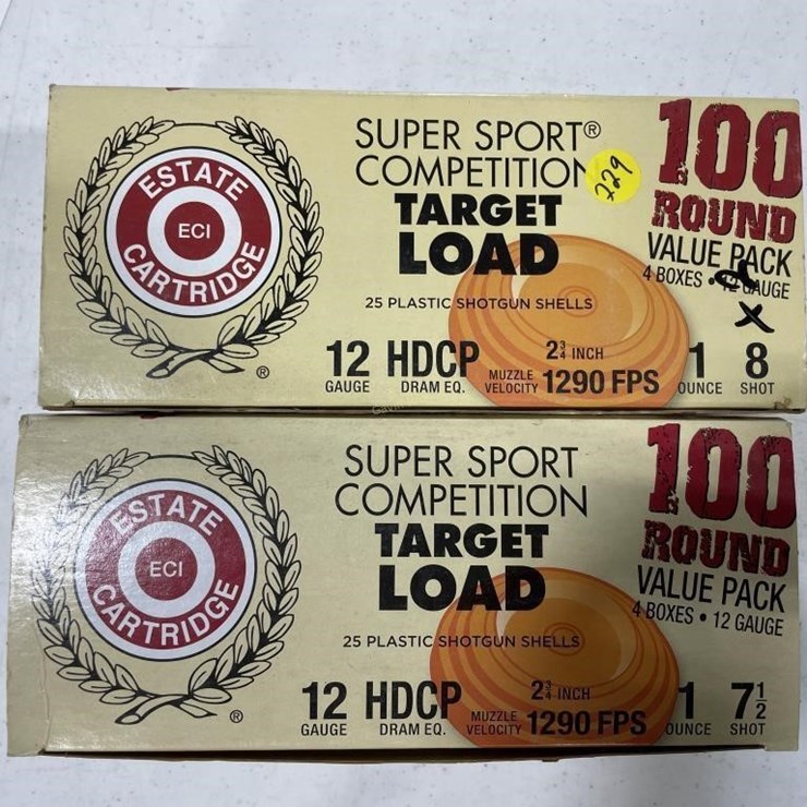 200 Rounds Estate 12ga Target Load Ammo