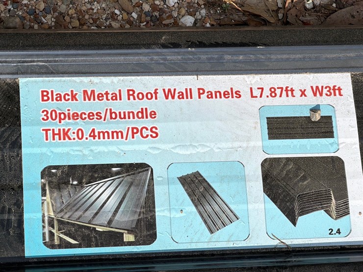 #5151-•-bundle-of-3ft-x-8ft-black-metal-roof-panels-image-2