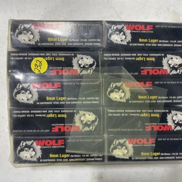 500 Rounds Wolf 9mm Luger Ammo