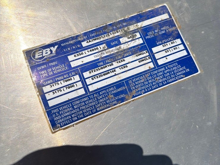 2020-eby-86”-x-24-1/2ft-bumper-hitch-flatbed-trailer—1-owner-image-30