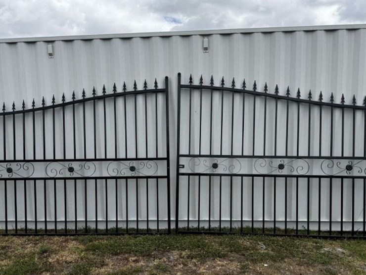 20ft.-bi-parting-wrought-iron-gate-(new/unused)-galvanized-+-powder-coated-image-1