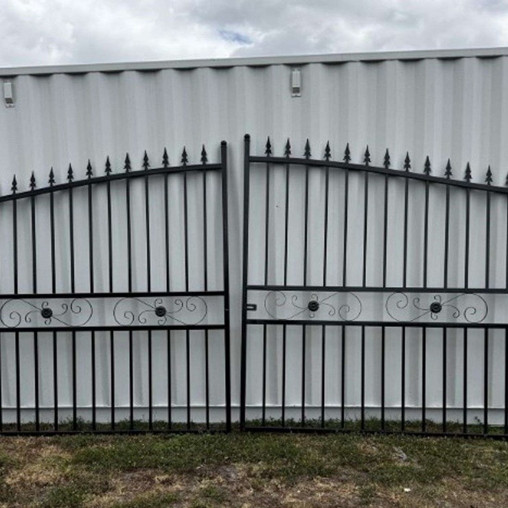 20Ft. Bi-Parting Wrought Iron Gate (New/Unused) Galvanized + Powder Coated
