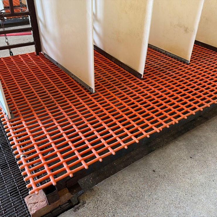 10 Sections Of Orange Metal Floor Grate