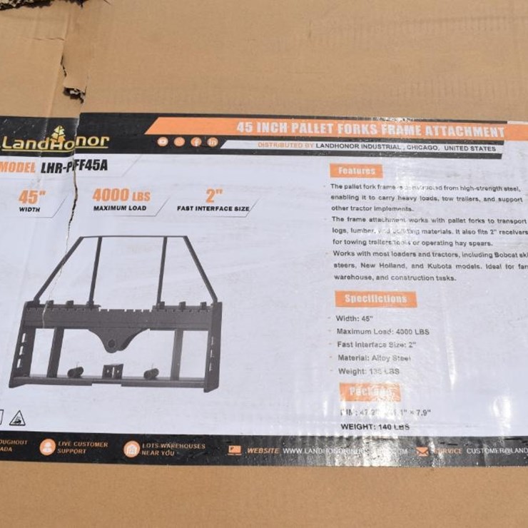 LANDHONOR PALLET FORKS FRAME ATTACHMENT 45004