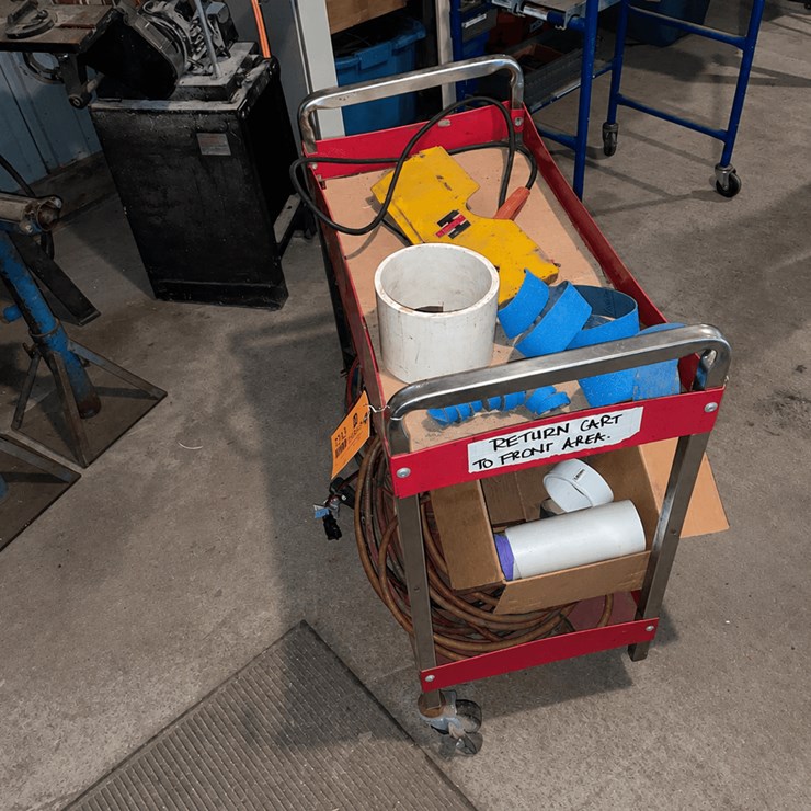 #7043 • Metal Shop Cart and Contents