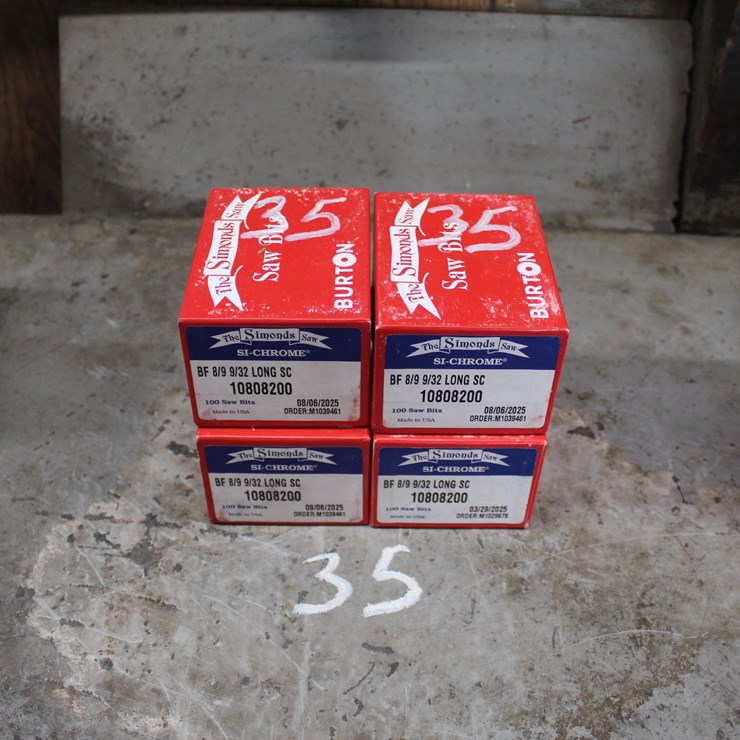 (4) NEW BOXES OF NEW SIMONDS BF 8/9 9/32 LOG SAW TEETH