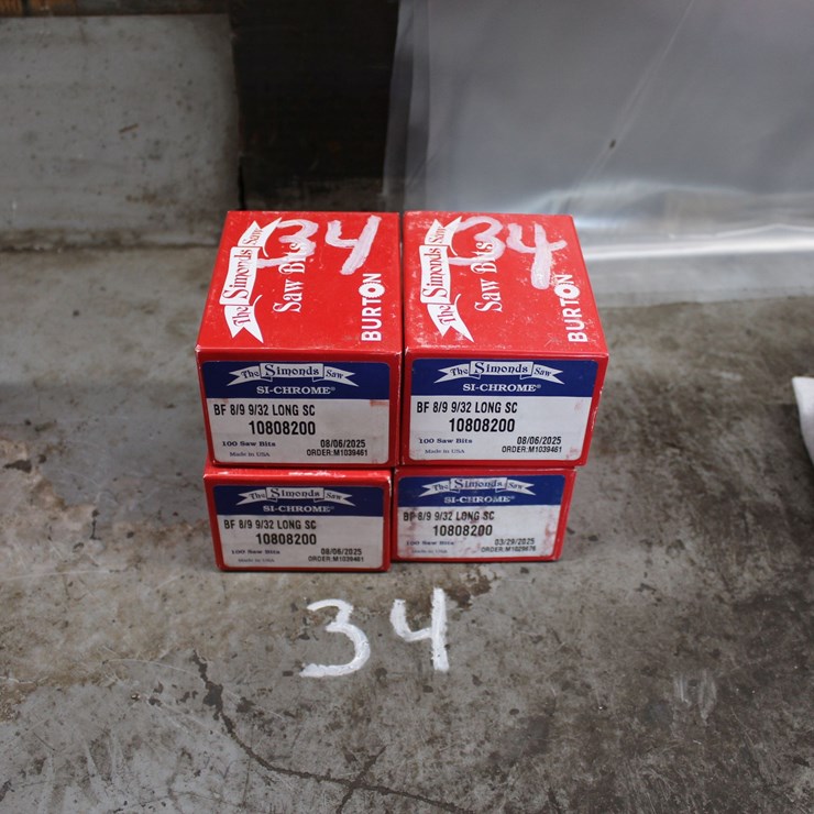 (4) NEW BOXES OF NEW SIMONDS BF 8/9 9/32 LOG SAW TEETH