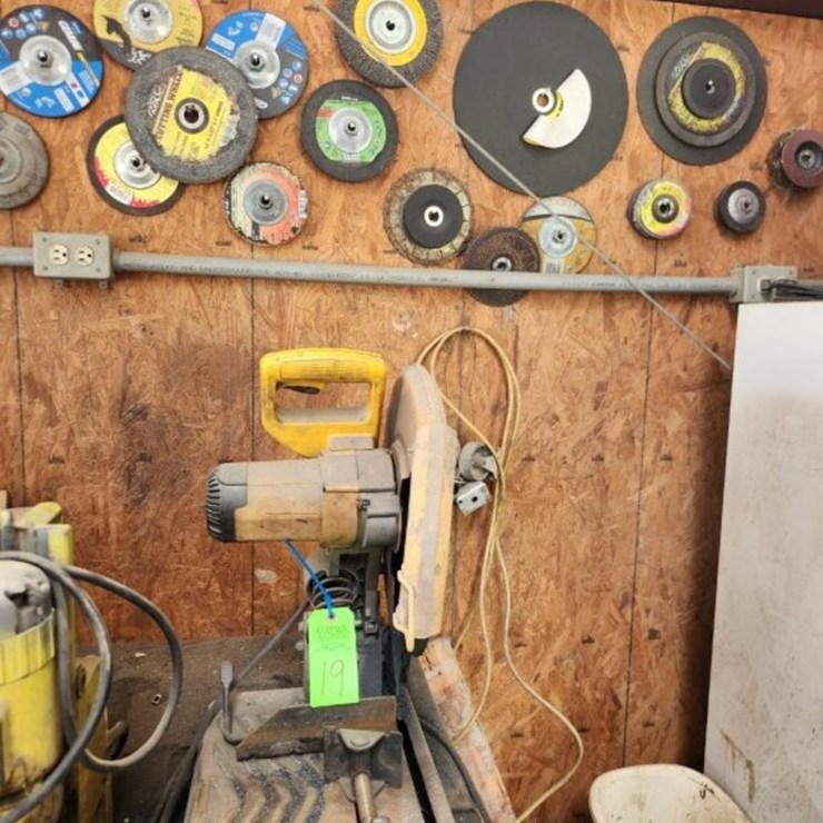 DeWalt Chop Saw w/ Extra Misc. Disc on Wall