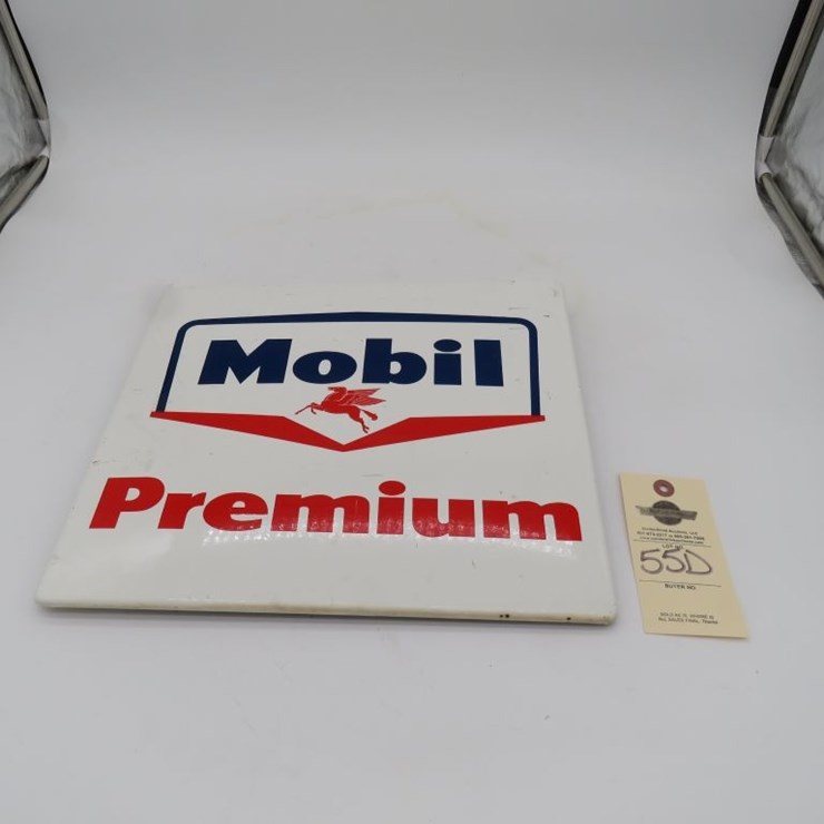 Mobil Premium Porcelain Gas Pump Plate