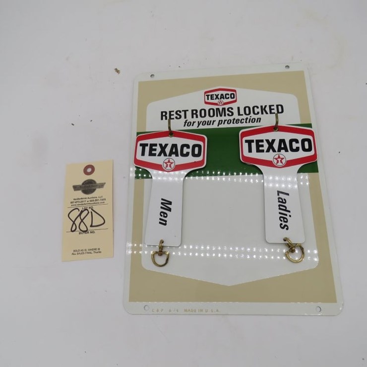 NOS Texaco bathroom Key Plaquard