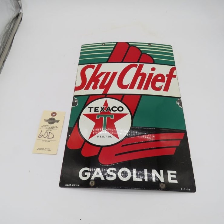 Texaco Sky Chief Porcelain Pump Plate