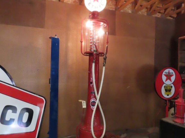fry-"mae-west"-upright-visible-gas-pump-with-rare-texaco-ethyl-globe-image-5