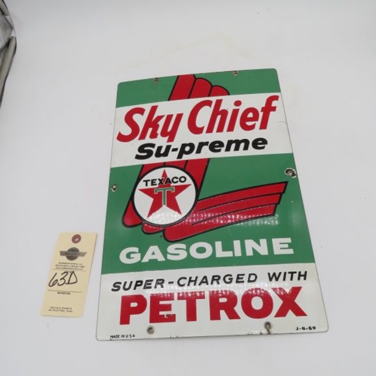 Texaco Sky Chief Su-preme Porcelain Pump Plate