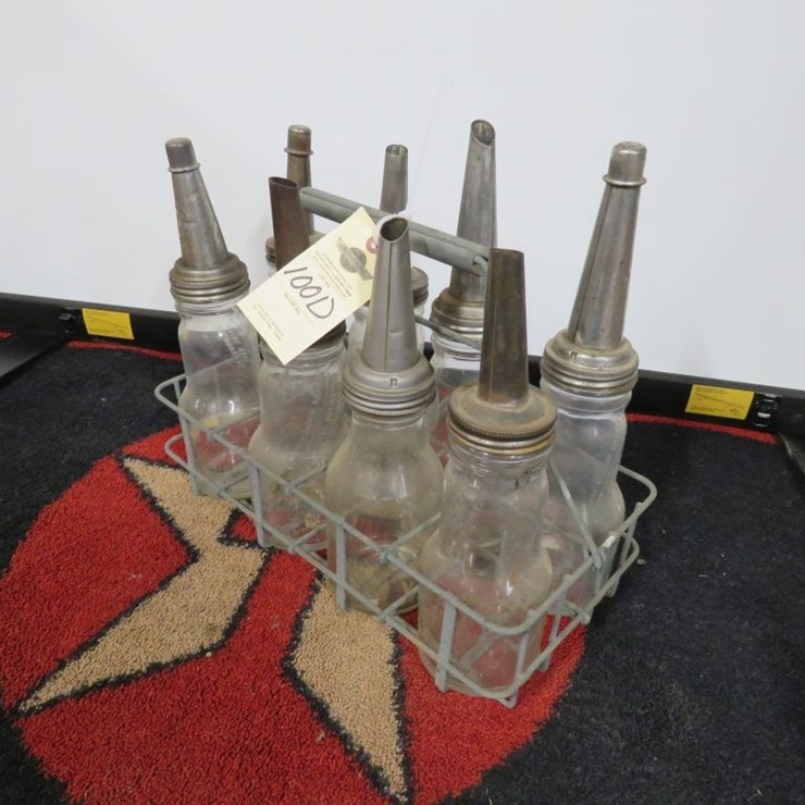 Glass Oil Bottles Marquette Minneapolis in Rack