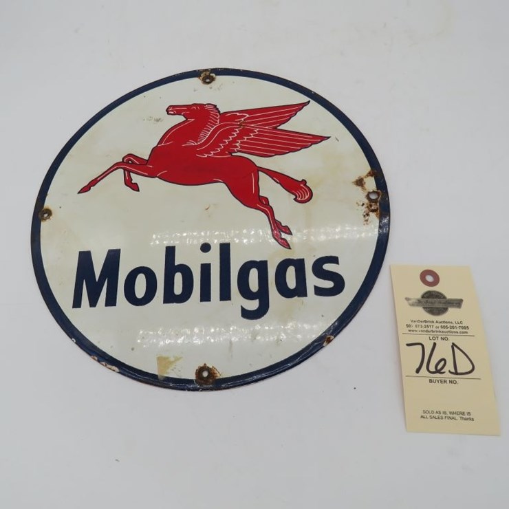 Mobilgas Porcelain Sign Pump Plate