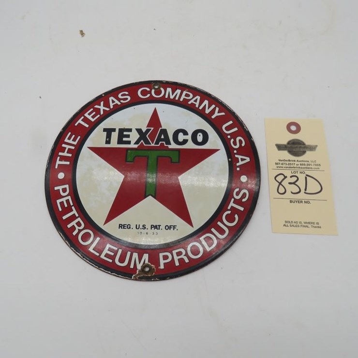 Texaco Porcelain Pump Plate