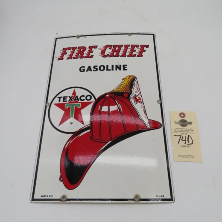 Fire Chief Gasoline Porcelain Pump Plate