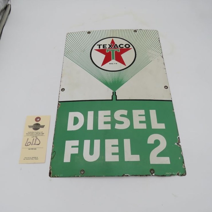Texaco Diesel Fuel #2 Porcelain Pump Plate