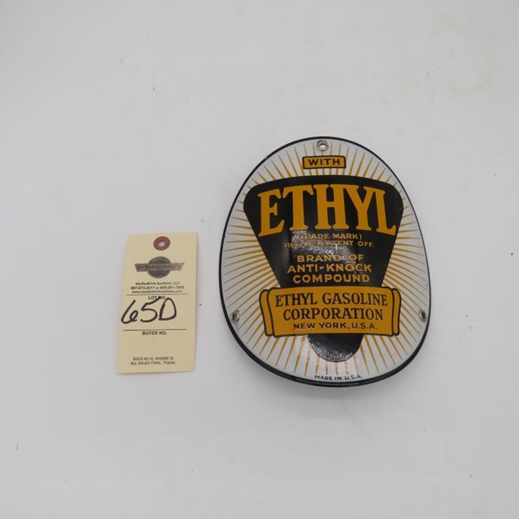 Ethyl Gasoline Curved Poecelain Pump Plate