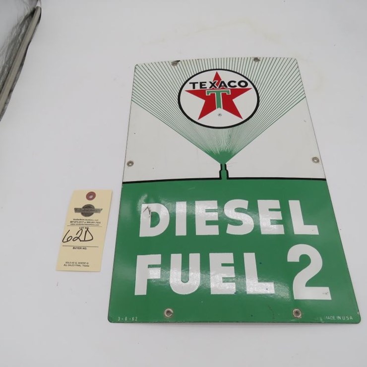 Texaco Diesel Fuel #2 Porcelain Pump Plate