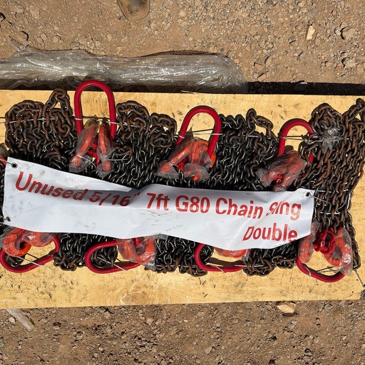 UNUSED 5/16" 7FT G80 CHAIN SLING DOUBLE