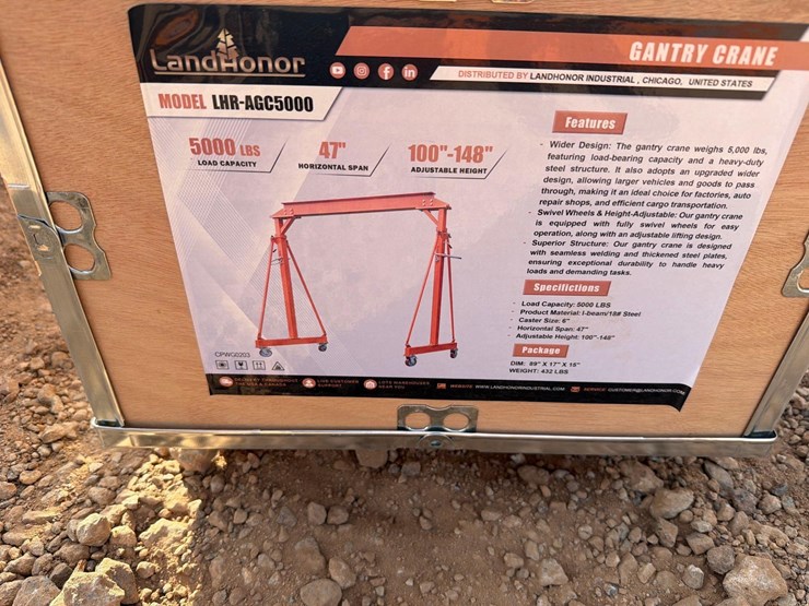 unsued-landhonor-5000lb-gantry-crane-image-1